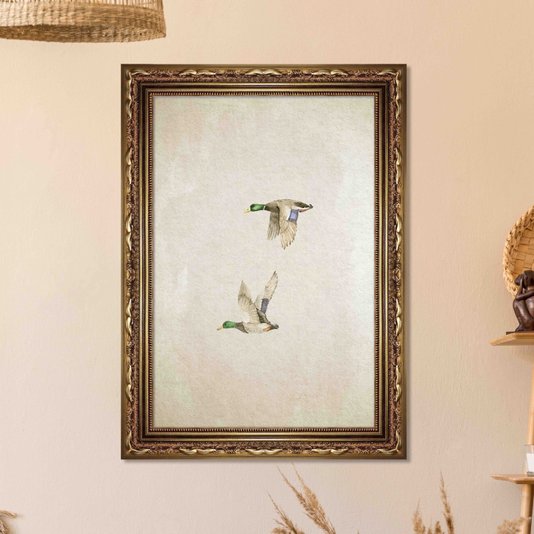 Quadro Decorativo Patos Vintage Minimalista