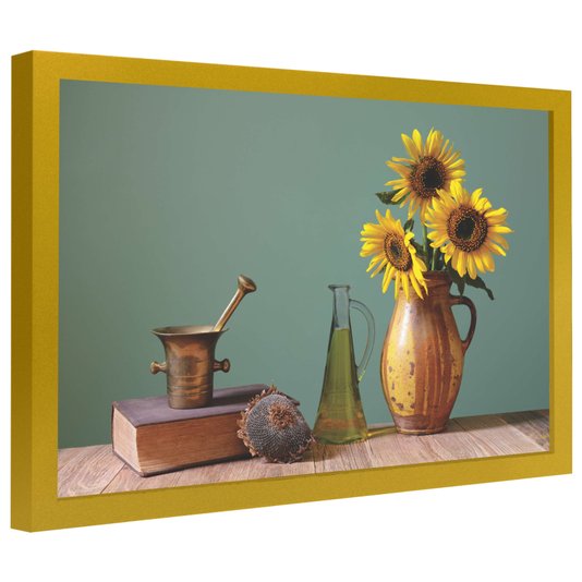 Quadro Decorativo Personalizado Com Moldura Lisa Revestida