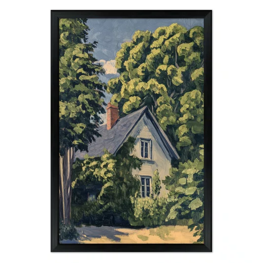 Quadro Decorativo Pintura Casa de Campo Estilo Modern Heritage