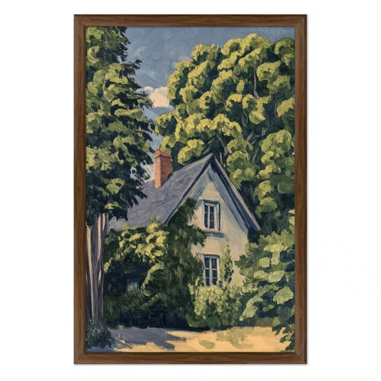 Quadro Decorativo Pintura Casa de Campo Estilo Modern Heritage