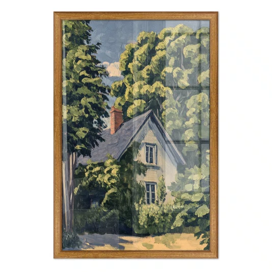 Quadro Decorativo Pintura Casa de Campo Estilo Modern Heritage