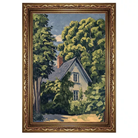 Quadro Decorativo Pintura Casa de Campo Estilo Modern Heritage