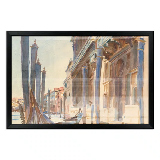 Quadro Decorativo Pintura Gôndolas Ancoradas no Grande Canal por John Singer Sargen