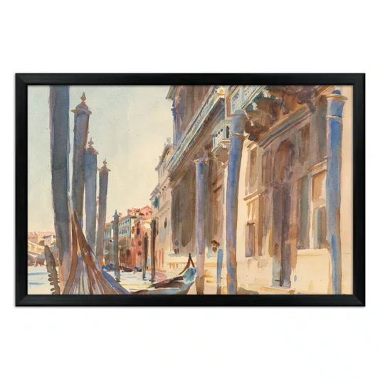 Quadro Decorativo Pintura Gôndolas Ancoradas no Grande Canal por John Singer Sargen