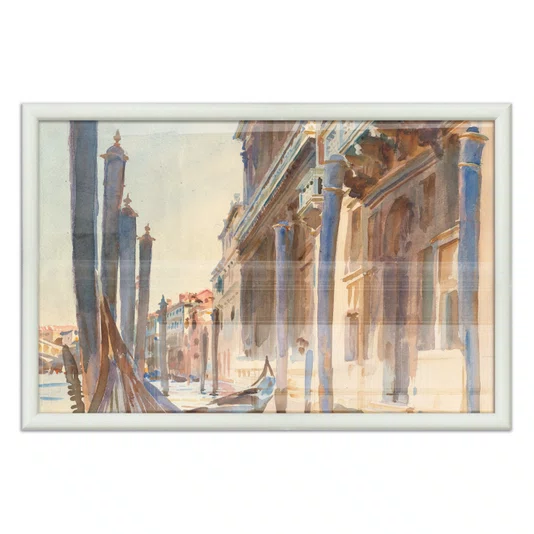 Quadro Decorativo Pintura Gôndolas Ancoradas no Grande Canal por John Singer Sargen