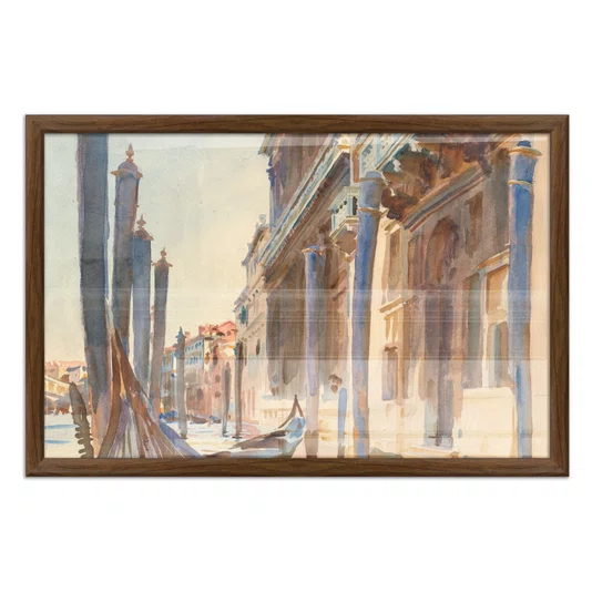Quadro Decorativo Pintura Gôndolas Ancoradas no Grande Canal por John Singer Sargen