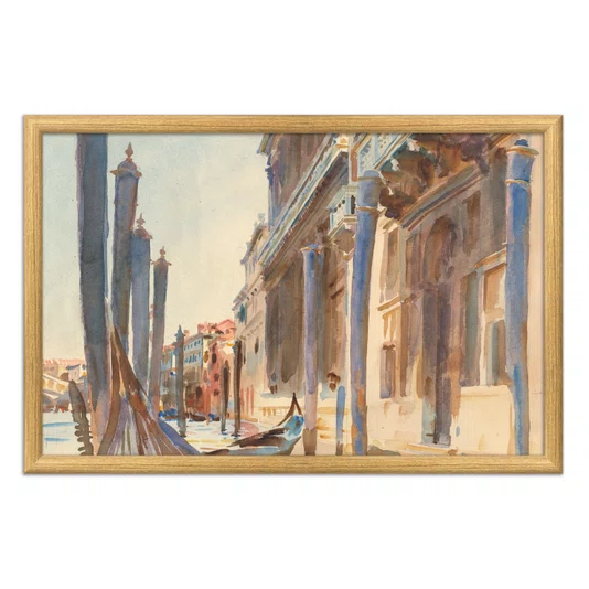 Quadro Decorativo Pintura Gôndolas Ancoradas no Grande Canal por John Singer Sargen