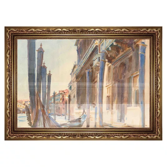 Quadro Decorativo Pintura Gôndolas Ancoradas no Grande Canal por John Singer Sargen