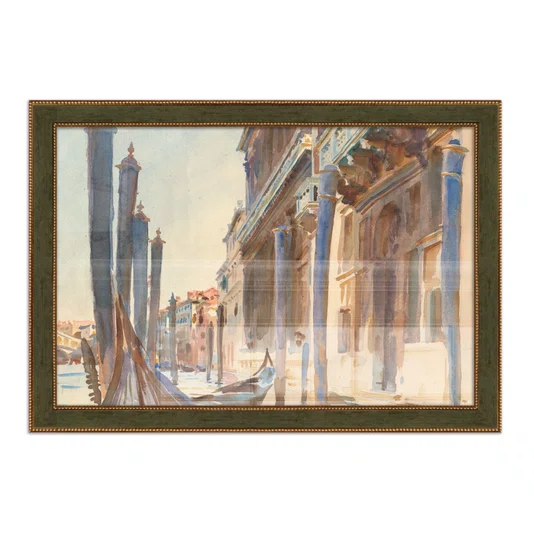 Quadro Decorativo Pintura Gôndolas Ancoradas no Grande Canal por John Singer Sargen