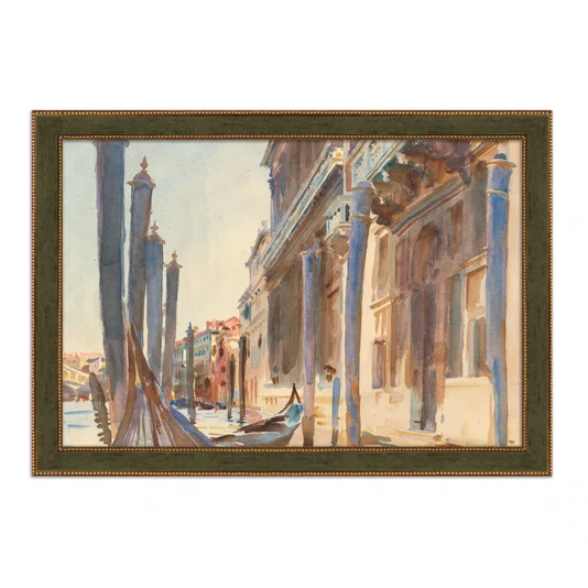 Quadro Decorativo Pintura Gôndolas Ancoradas no Grande Canal por John Singer Sargen