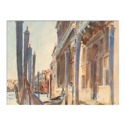 Quadro Decorativo Pintura Gôndolas Ancoradas no Grande Canal por John Singer Sargen