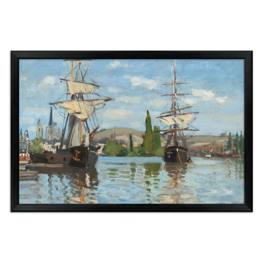 Quadro Decorativo Pintura "Barcos no Sena em Ruão" de Claude Monet