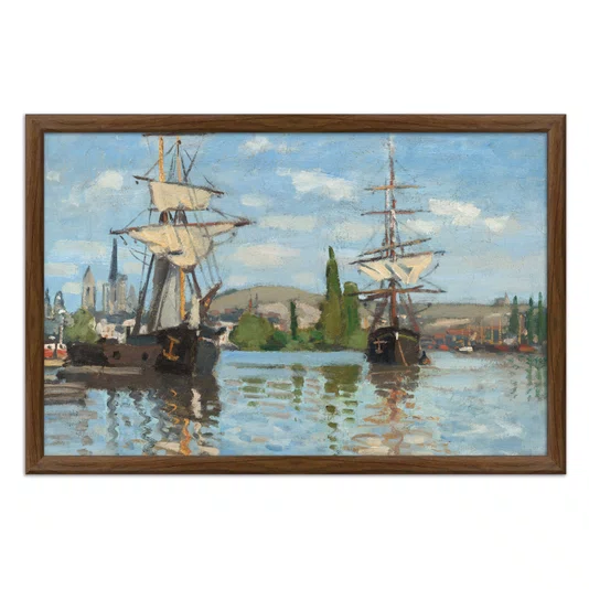 Quadro Decorativo Pintura "Barcos no Sena em Ruão" de Claude Monet