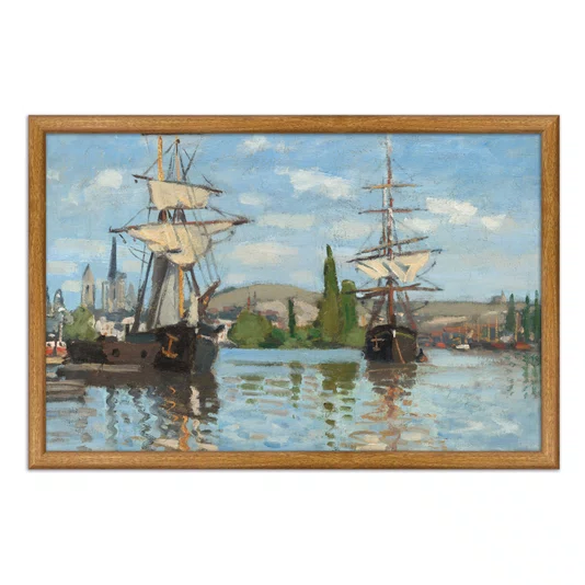 Quadro Decorativo Pintura "Barcos no Sena em Ruão" de Claude Monet