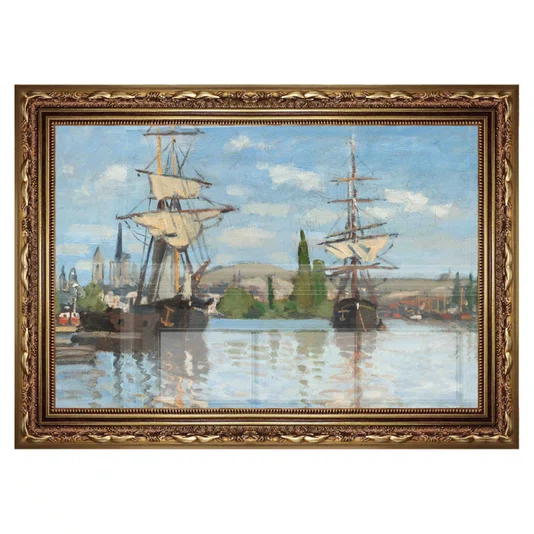 Quadro Decorativo Pintura "Barcos no Sena em Ruão" de Claude Monet