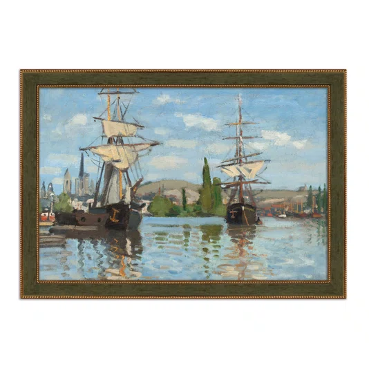 Quadro Decorativo Pintura "Barcos no Sena em Ruão" de Claude Monet