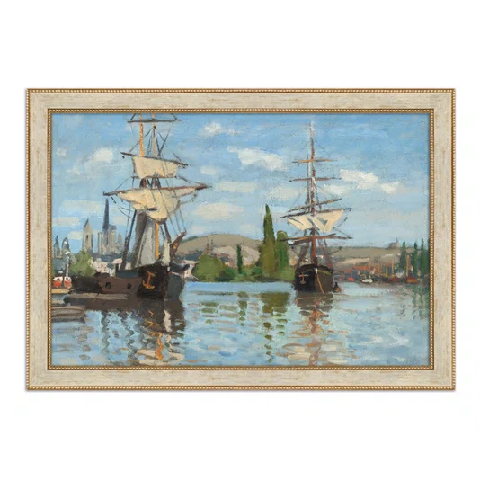 Quadro Decorativo Pintura "Barcos no Sena em Ruão" de Claude Monet