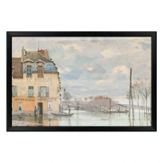 Quadro Decorativo Pintura "Inundação em Port-Marly" de Alfred Sisley