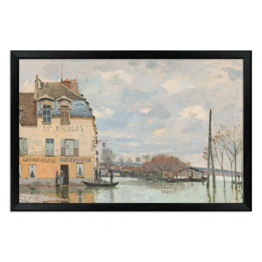 Quadro Decorativo Pintura "Inundação em Port-Marly" de Alfred Sisley