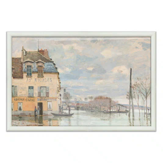 Quadro Decorativo Pintura "Inundação em Port-Marly" de Alfred Sisley