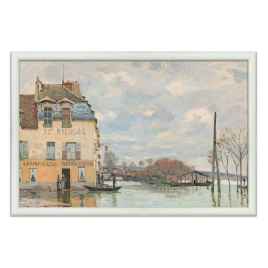 Quadro Decorativo Pintura "Inundação em Port-Marly" de Alfred Sisley