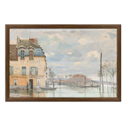 Quadro Decorativo Pintura "Inundação em Port-Marly" de Alfred Sisley