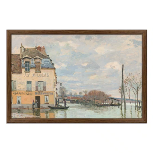 Quadro Decorativo Pintura "Inundação em Port-Marly" de Alfred Sisley