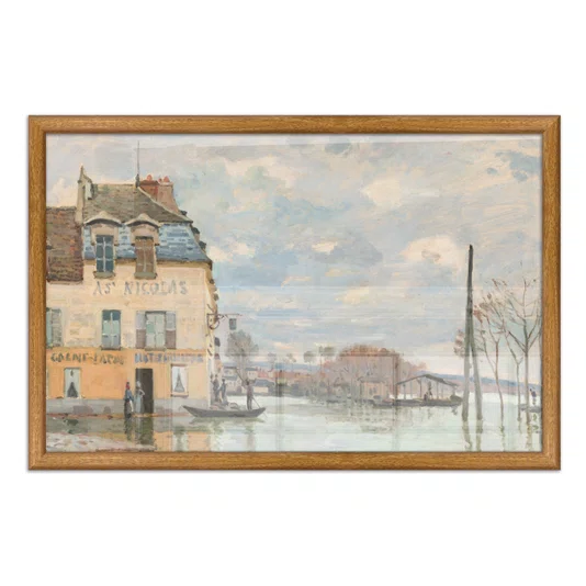 Quadro Decorativo Pintura "Inundação em Port-Marly" de Alfred Sisley