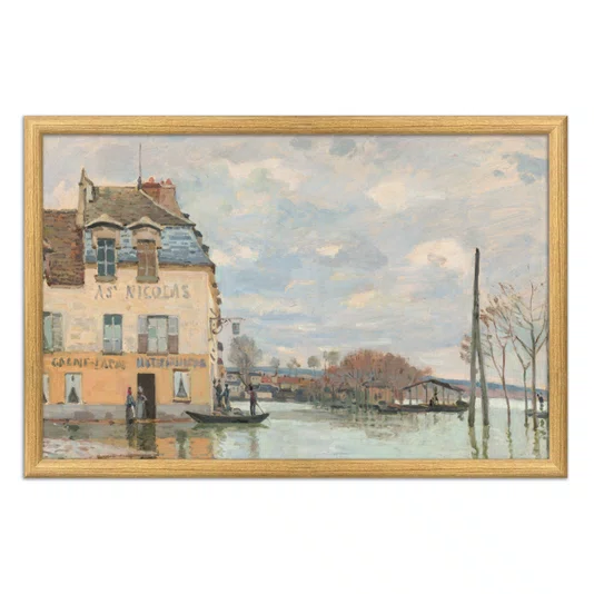 Quadro Decorativo Pintura "Inundação em Port-Marly" de Alfred Sisley