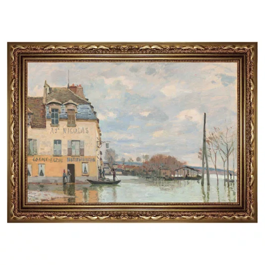 Quadro Decorativo Pintura "Inundação em Port-Marly" de Alfred Sisley