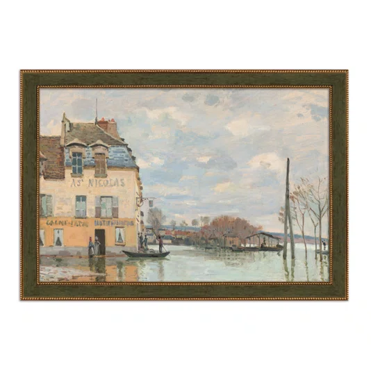 Quadro Decorativo Pintura "Inundação em Port-Marly" de Alfred Sisley