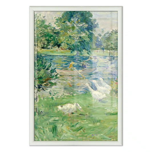 Quadro Decorativo Pintura "Menina Em Um Barco Com Gansos" de Berthe Morisot