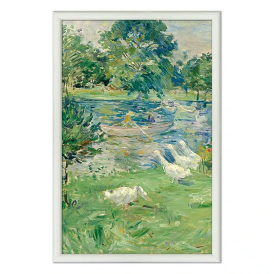 Quadro Decorativo Pintura "Menina Em Um Barco Com Gansos" de Berthe Morisot