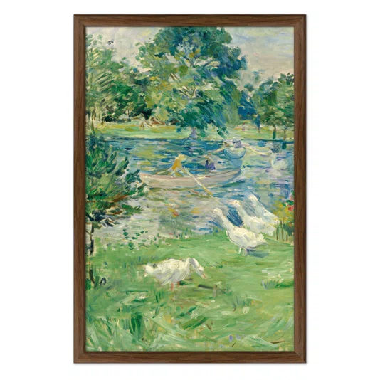 Quadro Decorativo Pintura "Menina Em Um Barco Com Gansos" de Berthe Morisot