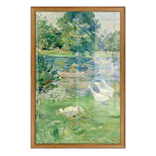 Quadro Decorativo Pintura "Menina Em Um Barco Com Gansos" de Berthe Morisot