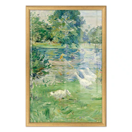 Quadro Decorativo Pintura "Menina Em Um Barco Com Gansos" de Berthe Morisot
