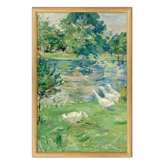 Quadro Decorativo Pintura "Menina Em Um Barco Com Gansos" de Berthe Morisot