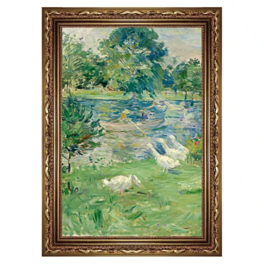 Quadro Decorativo Pintura "Menina Em Um Barco Com Gansos" de Berthe Morisot