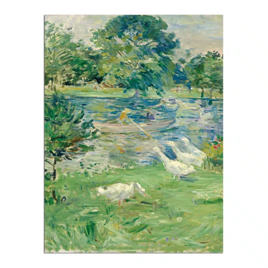 Quadro Decorativo Pintura "Menina Em Um Barco Com Gansos" de Berthe Morisot