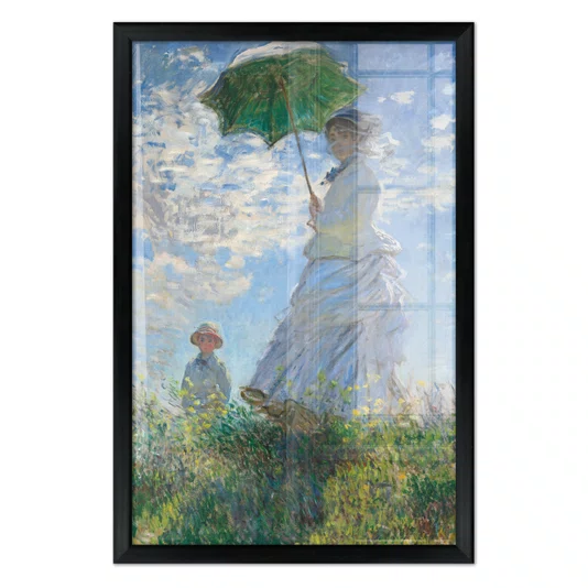Quadro Decorativo Pintura "Mulher Com um Guarda-Sol – Madame Monet e seu Filho" de Claude Monet