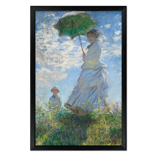 Quadro Decorativo Pintura "Mulher Com um Guarda-Sol – Madame Monet e seu Filho" de Claude Monet