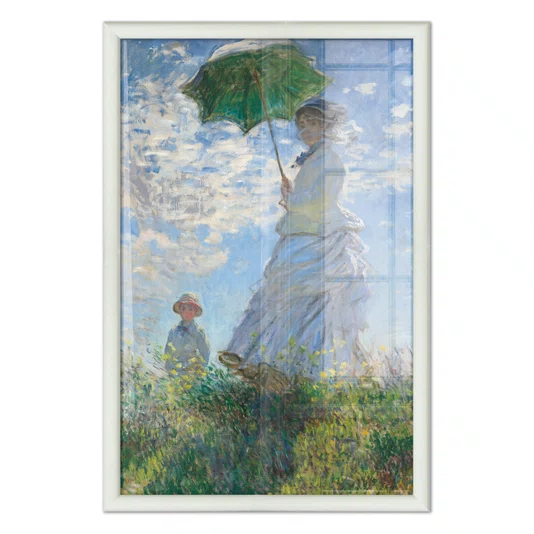 Quadro Decorativo Pintura "Mulher Com um Guarda-Sol – Madame Monet e seu Filho" de Claude Monet