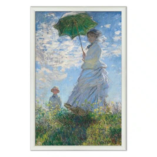 Quadro Decorativo Pintura "Mulher Com um Guarda-Sol – Madame Monet e seu Filho" de Claude Monet