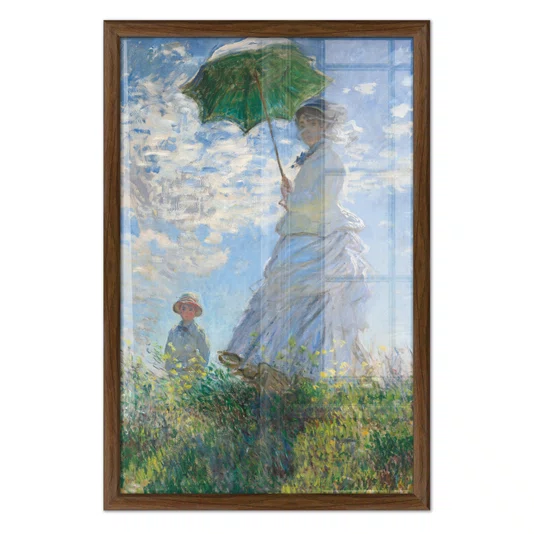Quadro Decorativo Pintura "Mulher Com um Guarda-Sol – Madame Monet e seu Filho" de Claude Monet