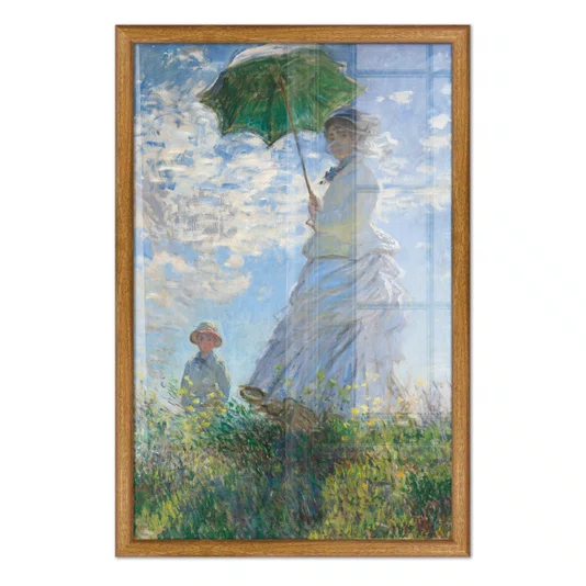 Quadro Decorativo Pintura "Mulher Com um Guarda-Sol – Madame Monet e seu Filho" de Claude Monet