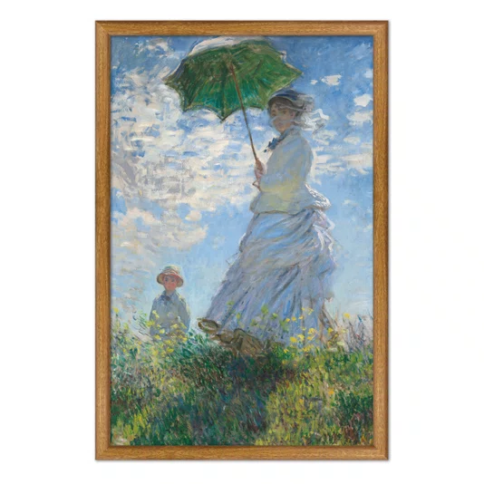 Quadro Decorativo Pintura "Mulher Com um Guarda-Sol – Madame Monet e seu Filho" de Claude Monet