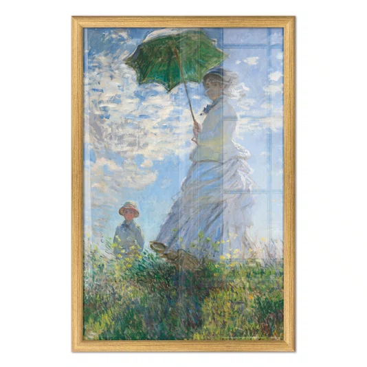 Quadro Decorativo Pintura "Mulher Com um Guarda-Sol – Madame Monet e seu Filho" de Claude Monet
