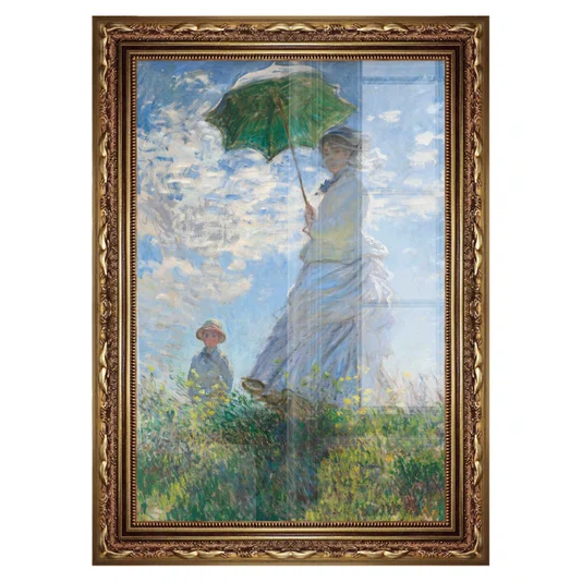 Quadro Decorativo Pintura "Mulher Com um Guarda-Sol – Madame Monet e seu Filho" de Claude Monet
