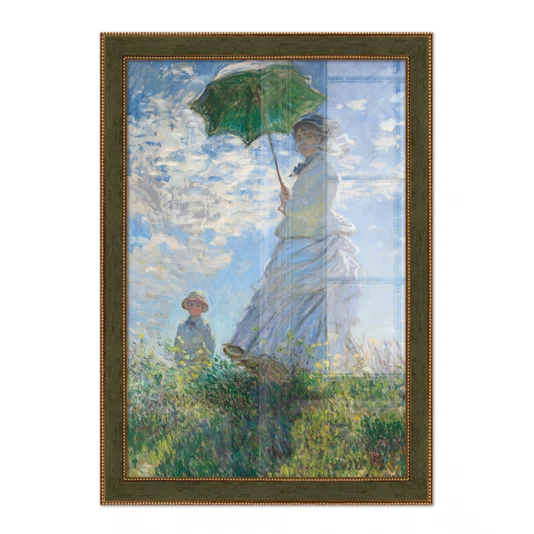 Quadro Decorativo Pintura "Mulher Com um Guarda-Sol – Madame Monet e seu Filho" de Claude Monet