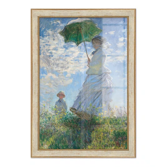 Quadro Decorativo Pintura "Mulher Com um Guarda-Sol – Madame Monet e seu Filho" de Claude Monet